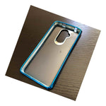 For Alcatel 7 Folio 6062 Hard Tpu Rubber Phone Case Transparent Clear Blue