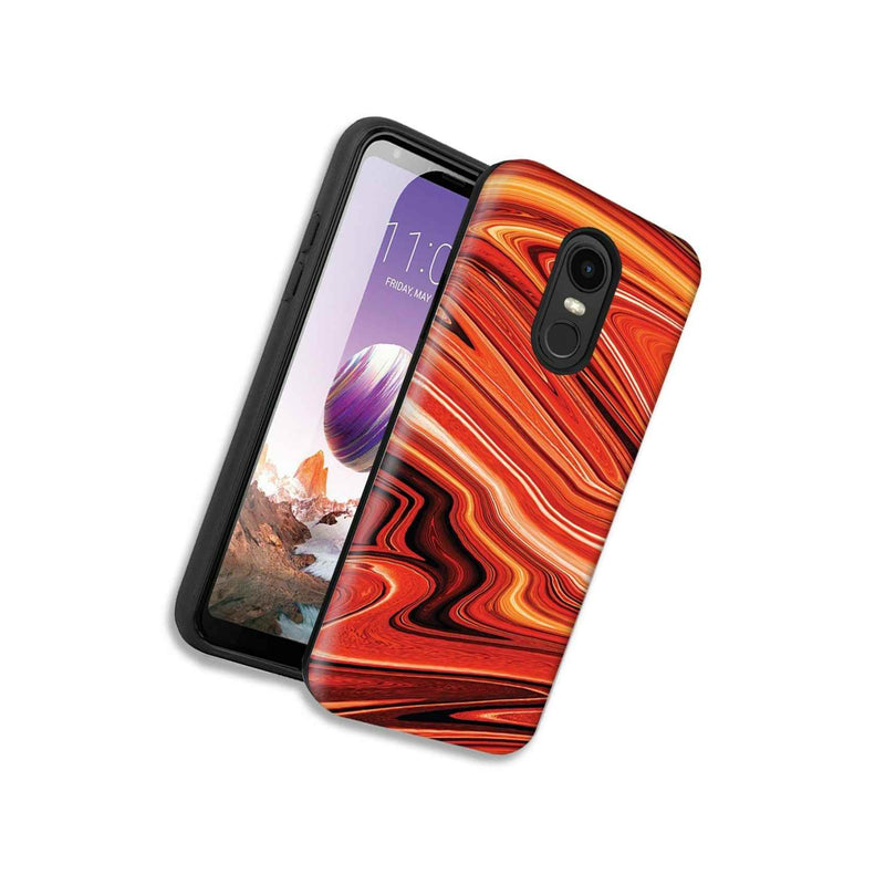 Abstract Orange Paint Double Layer Case For Lg Tribute Empire K8 K8 Plus 2018