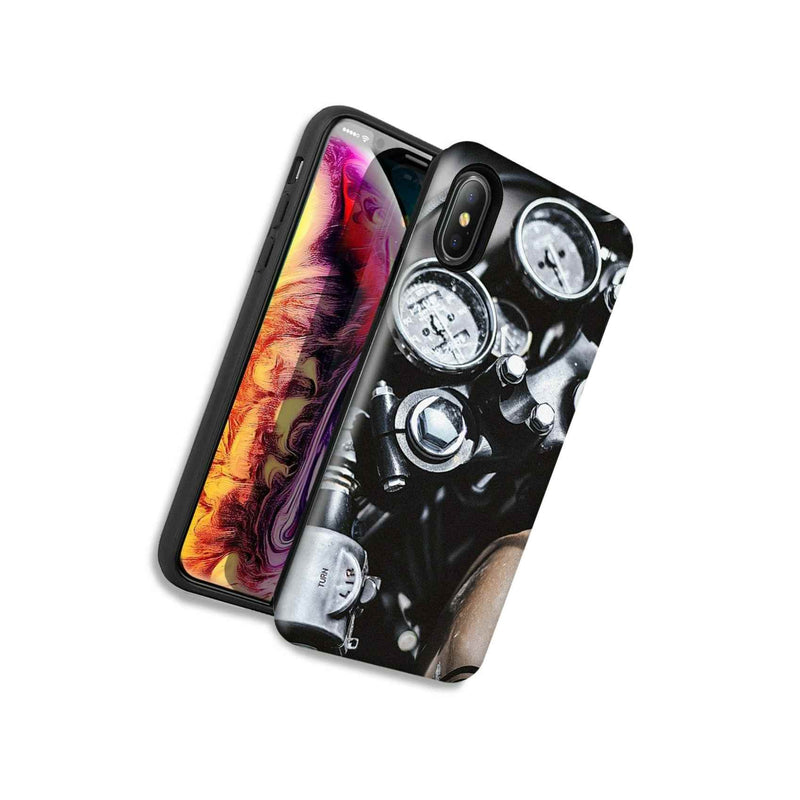 Vintage Motorcycle Double Layer Hybrid Case Cover For Apple Iphone Xr