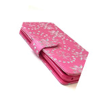 For Samsung Galaxy S8 Card Wallet Folio Pouch Case Pink Butterfly Flower Heart