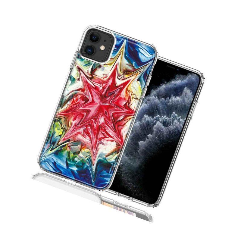 For Apple Iphone 12 Mini Tie Dye Abstract Design Double Layer Phone Case Cover