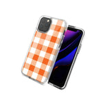For Apple Iphone 12 Pro 12 Orange Plaid Design Double Layer Phone Case Cover