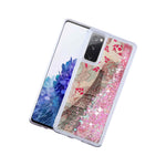 For Samsung Galaxy S20 Fe Waterfall Liquid Glitter Case Paris Eiffel Tower