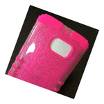 For Samsung Galaxy S7 Edge Hard Soft Hybrid Armor Case Pink Clear Glitter