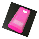 For Samsung Galaxy S7 Edge Hard Soft Hybrid Armor Case Pink Clear Glitter
