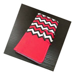 For Lg K7 Tribute 5 Leather Wallet Holder Pouch Case Hot Pink Red Chevron