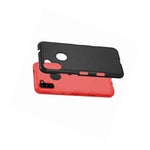For Samsung Galaxy A11 Hard Hybrid High Impact Armor Case Black Red Skin Cover