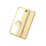 Iphone 7 Plus 8 Plus Hard Rubber Diamond Bling Case Gold Clear Ring Stand