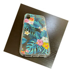 For Iphone Xs Max 6 5 Hard Rubber Diamond Case Cover Green Hawaiian Flowers