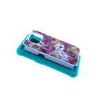 For Samsung Galaxy S7 Edge Hybrid Diamond Bling Case Blue Pink Pastel Flowers