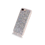 For Iphone 8 Plus Hard Tpu Rubber Gel Case Cover Silver Shiny Glitter Sequin