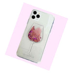 For Iphone 11 Pro Max 6 5 Rose Gold Wine Glass Glitter Liquid Tpu Rubber Case