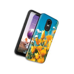 Yellow Flowers Double Layer Hybrid Case For Lg Fortune 2 Zone 4 Aristo 3