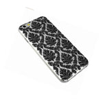 For Iphone 6 6S Plus Tpu Rubber Skin Case Cover Black Damask Flowers