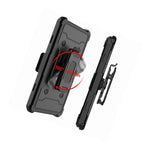 For Motorola Moto G Stylus Hard Hybrid Armor Case Black Holster W Belt Clip
