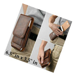 For Samsung Galaxy Note Edge Brown Leather Vertical Holster Pouch Clip Case