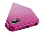 For Zte Tempo X N9137 Pink Gradient Glitter Hybrid Case Cover