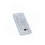 For Samsung Galaxy S8 Tpu Rubber Gummy Case Cover Silver Glitter Shiny Sequins