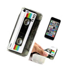 For Iphone 5C Hard Tpu Rubber Candy Gummy Skin Case Cover Gray Cassette Tape