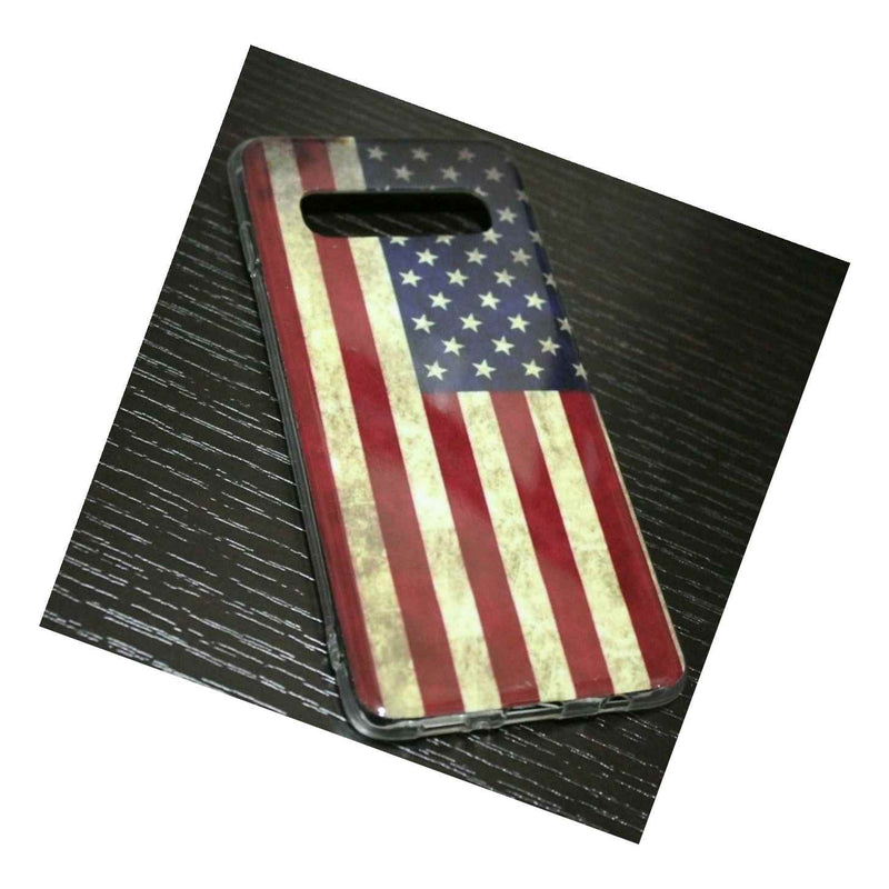 For Samsung Galaxy S10 Plus Tpu Rubber Gummy Case Skin Cover Usa American Flag