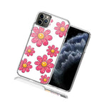 For Apple Iphone 12 Pro Max Pink Daisy Flower Design Double Layer Phone Case