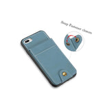 For Iphone 7 8 Plus Blue Denim Credit Card Wallet Diary Pouch Case Cover
