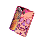 For Iphone Xs Max 6 5 Lucid Hybrid Hard Armor Case Cover Rose Gold Pink Skull