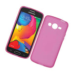 For Samsung Galaxy Avant G386T Hard Rubber Gummy Flex Gel Skin Case Cover Pink