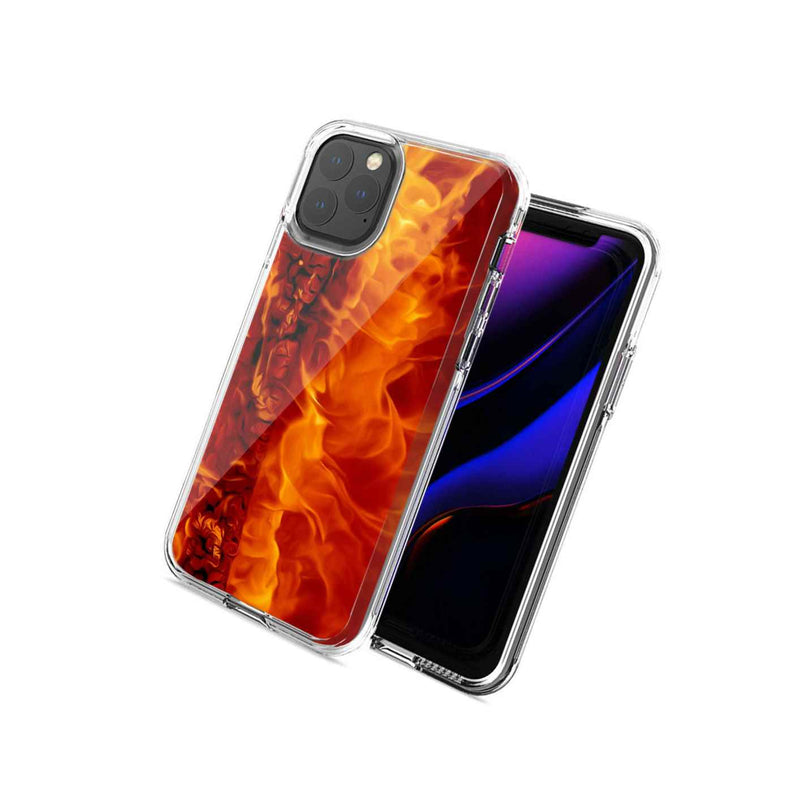 For Apple Iphone 12 Mini Fire Design Double Layer Phone Case Cover