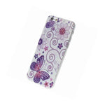 For Iphone 6 6S Plus Soft Tpu Rubber Skin Case Cover Purple Flowers
