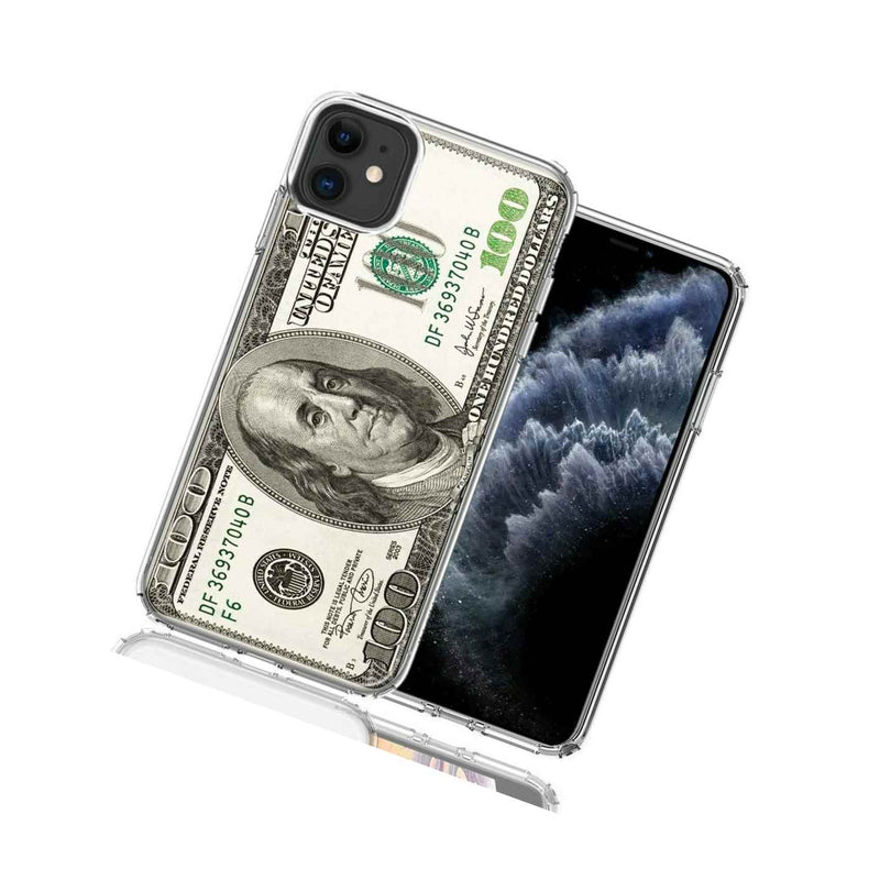 For Apple Iphone 11 Benjamin 100 Bill Design Double Layer Phone Case Cover