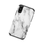 For Iphone Xs Max 6 5 Hard Rugged Hybrid Armor Case White Marble Patterns