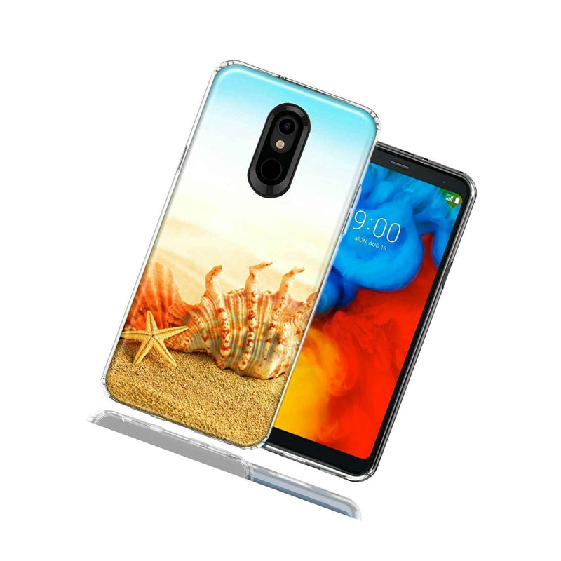 For Lg Stylo 5 Beach Shell Double Layer Phone Case Cover