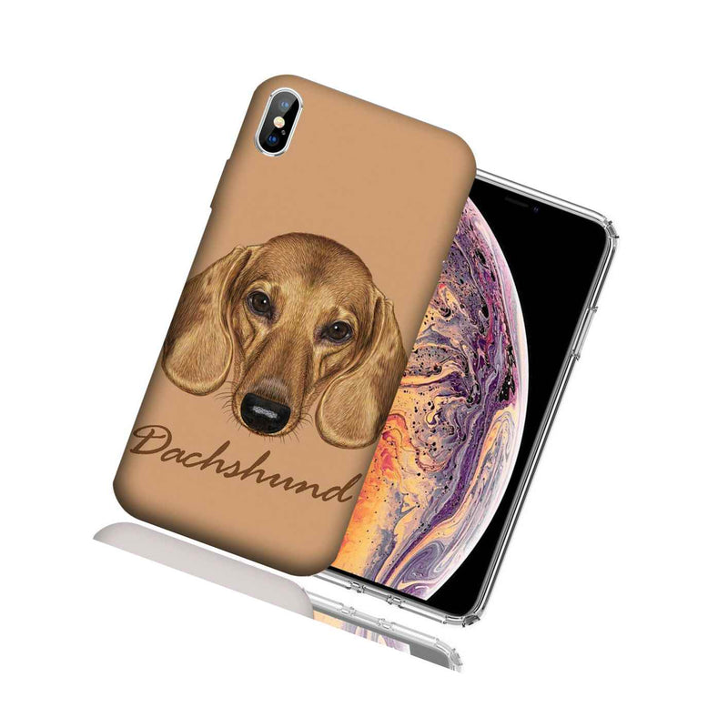 Mundaze Apple Iphone Xs X Design Case Dachshund Dog Realistic Art Cover