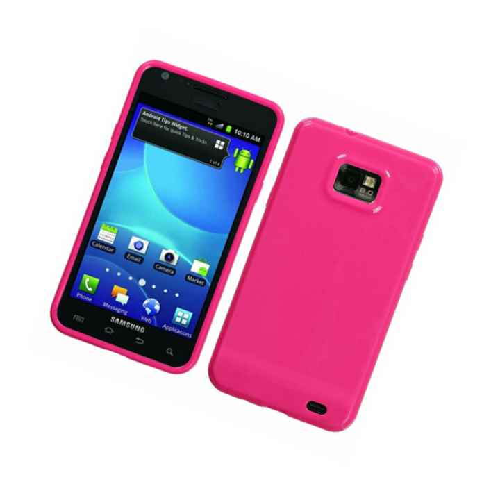 For Samsung Galaxy S2 I9100 Attain Solid Hot Pink Candy Skin Case Cover