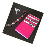 For Lg Volt 2 Ls751 Leather Card Wallet Pouch Holder Case Cover Pink Chevron