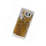 For Samsung Galaxy S7 Gold Flowing Liquid Case Cover Waterfall Glitter Stars