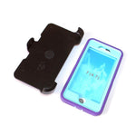 For Iphone 7 Iphone 8 Purple Hard Soft Hybrid Combo Case Belt Clip Holster