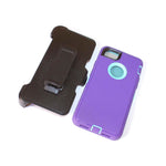 For Iphone 7 Iphone 8 Purple Hard Soft Hybrid Combo Case Belt Clip Holster