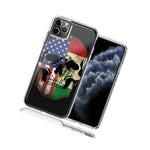 For Apple Iphone 12 Mini Us Mexico Flag Skull Double Layer Phone Case Cover