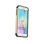 For Samsung Galaxy S6 Edge Hard Tpu Rubber Hybrid Case Gold Black Diamond Bling