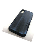 Iphone X Xs Hybrid Hard Soft Kickstand Armor Case Cover Plastic Blue Wood
