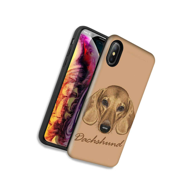 Dachshund Dog Double Layer Hybrid Case Cover For Apple Iphone Xr