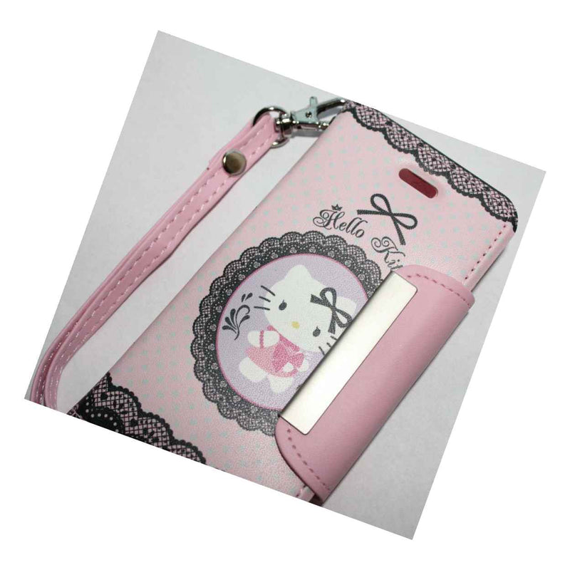 Iphone Se 2016 5S Hello Kitty Leather Wallet Flip Pouch Case Cover Pink Love