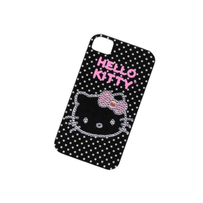 Hello Kitty 23809 Blg Blk Bling Face Case For Iphone 4 4S Black