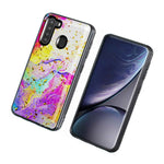For Samsung Galaxy A21 Hard Tpu Rubber Phone Case Cover Shiny Rainbow Marble