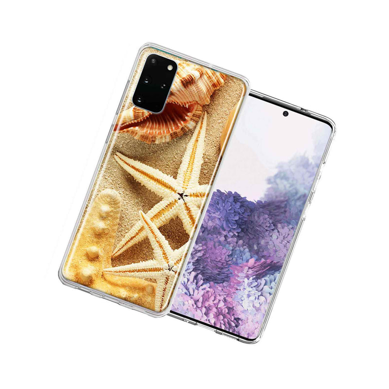 For Samsung Galaxy S20 Sand Shells Starfish Design Double Layer Phone Case Cover