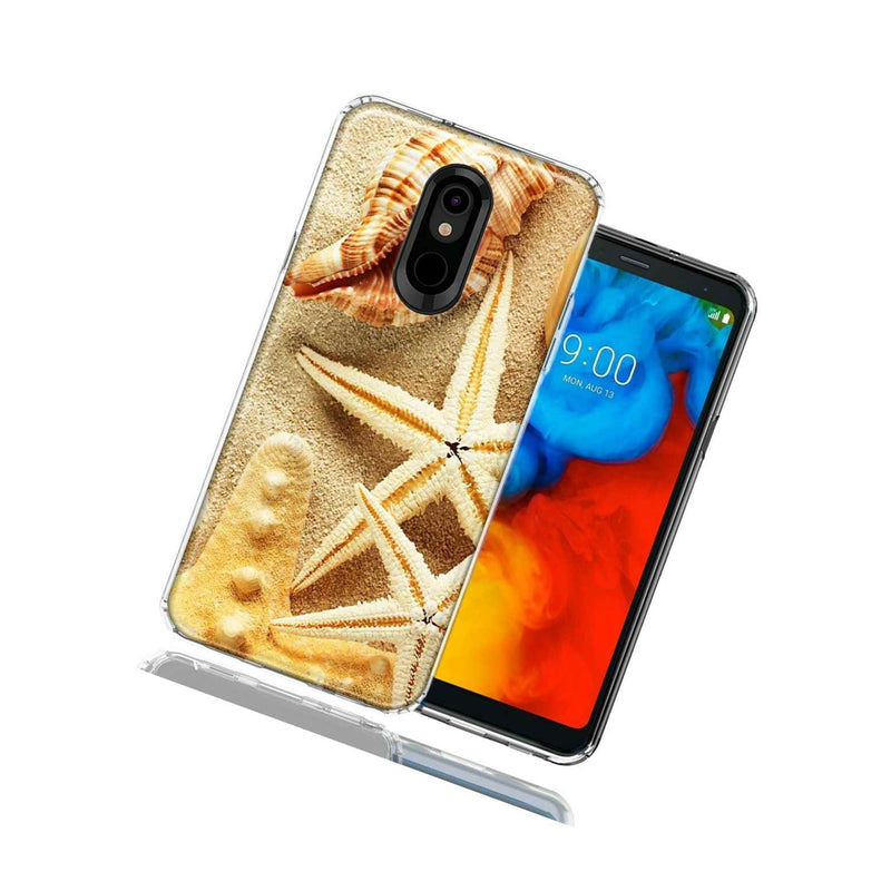 For Lg K40 Harmony 3 Sand Shells Starfish Double Layer Phone Case