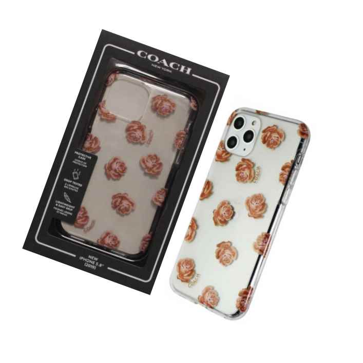 Coach Case Dreamy Peony Clear Glitter Iphone 11 Pro Rose Gold Floral Flowers New