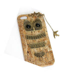 Iphone 5 5S Se Hard Snap On Protector Skin Case Gold Bronze Metal Owl W Chain